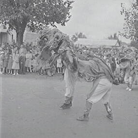 Negative - Bendigo Easter Fair - Chinese Dragon Awakening Ceremony, Allan Doney, 1950 -1970