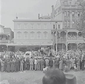 Negative - Bendigo Easter Fair 1957 - Parade - Military Gun, Allan Doney, 1950 -1970