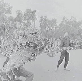 Negative - Bendigo Easter Fair 1957 - Chinese Dragon Awakening Ceremony, Allan Doney, 1950 -1970