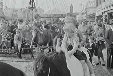 Negative - Bendigo Easter Fair 1957 - Pony Rides, Allan Doney, 1950 -1970