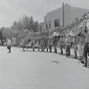 Negative - Bendigo Easter Fair 1958 - Chinese Dragon, Allan Doney, 1950 -1970