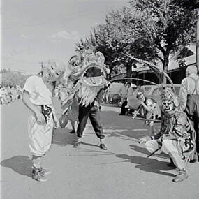 Negative - Bendigo Easter Fair 1958 - Chinese Dragon Awakening Ceremony, Allan Doney, 1950 -1970