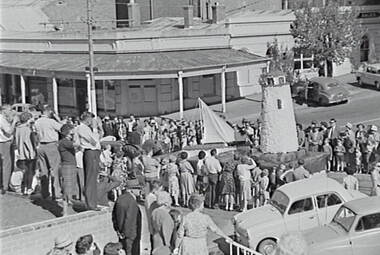 Negative - Bendigo Easter Fair 1962 - Float - Lighthouse, Allan Doney, 1950 -1970