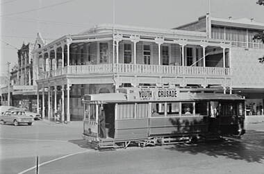 Negative - ANZ Bank Bendigo - Tram, Allan Doney, 1950 -1970