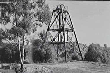 Negative - Ironbark and Long Gully Mines - Poppet Head, Allan Doney, 1950 -1970
