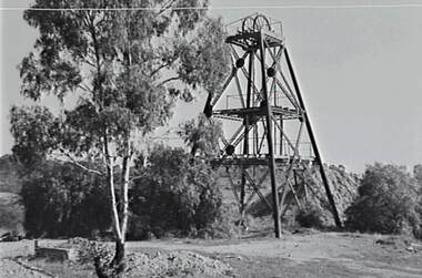 Negative - Ironbark and Long Gully Mines - Poppet Head, Allan Doney, 1950 -1970