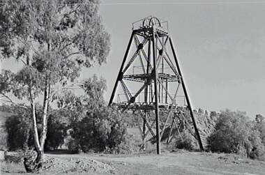 Negative - Ironbark and Long Gully Mines - Poppet Head, Allan Doney, 1950 -1970