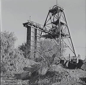 Negative - Central Deborah Mine Bendigo - Poppet Head - Machinery, Allan Doney, 1950 -1970