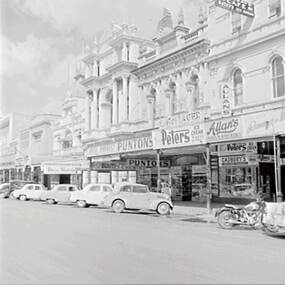 Negative - National Bank and Allan's Walk, Allan Doney, 1950 -1970