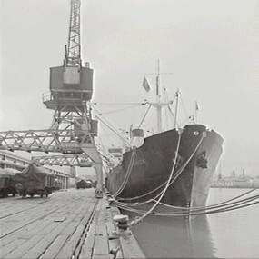 Negative - Victoria Docks - Ship and Crane, Allan Doney, 1950 -1970