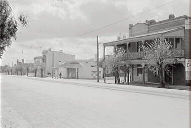 Negative - Barnard Street Bendigo - Businesses - Butcher, Allan Doney, 1950 -1970