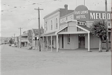 Negative - View Street Bendigo - Five Lions Hotel, Allan Doney, 1950 -1970