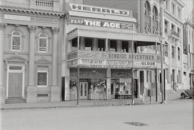 Negative - Barnard Street Bendigo - Georges - Grocer, Allan Doney, 1950 -1970
