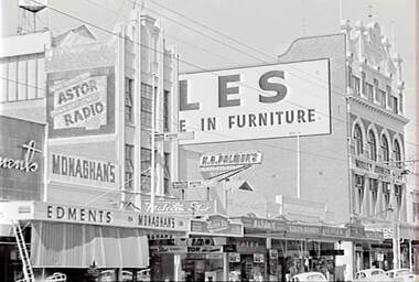 Negative - Mitchell Street Bendigo - Monaghan's, Allan Doney, 1950 -1970