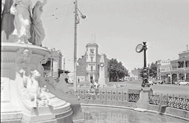Negative - Alexandra Fountain Bendigo - Cenotaph - High Street, Allan Doney, 1950 -1970