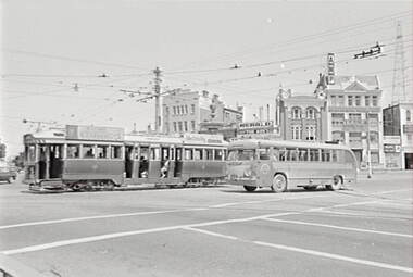 Negative - View Point Bendigo- Trams, Allan Doney, 1950 -1970