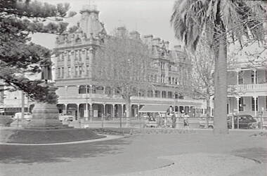Negative - Shamrock Hotel Bendigo - Lansell Statue, Allan Doney, 1950 -1970