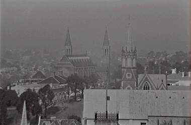 Negative - Urban Scene - Bendigo - Churches, Allan Doney, 1950 -1970