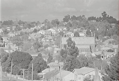 Negative - Urban Scene - Bendigo - Churches, Allan Doney, 1950 -1970
