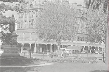 Negative - Shamrock Hotel Bendigo - Lansell Statue, Allan Doney, 1950 -1970