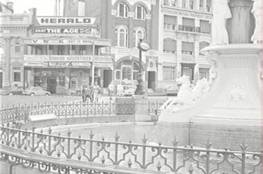 Negative - Shamrock Hotel Bendigo - Lansell Statue, Allan Doney, 1950 -1970