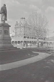 Negative - Shamrock Hotel Bendigo - Lansell Statue, Allan Doney, 1950 -1970