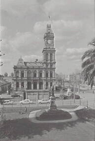 Negative - Post Office - Lansell statue Bendigo, Allan Doney, 1950 -1970