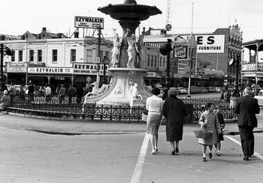 Negative - Alexandra Fountain Bendigo - Mitchell Street - City Club Hotel, Allan Doney, 1950 -1970