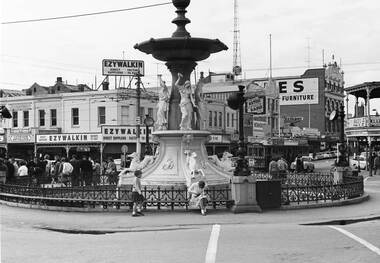 Negative - Alexandra Fountain Bendigo - Mitchell Street - City Club Hotel, Allan Doney, 1950 -1970