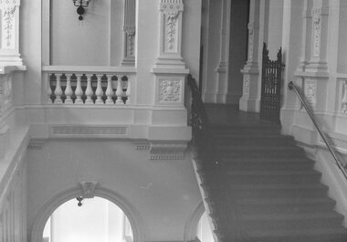 Negative - Law Courts Bendigo - Interior - Stairs - Iron Gates, Allan Doney, 1950 -1970
