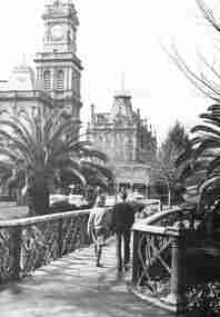 Negative - Bendigo Creek Bridge - Post Office - Shamrock Hotel Bendigo, Allan Doney, 1950 -1970