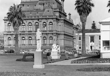 Negative - Conservatory Gardens Bendigo - Statues - Law Courts Bendigo - Police Station, Allan Doney, 1950 -1970