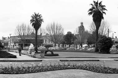 Negative - Conservatory Gardens Bendigo - Statues - Howard Place - McCrae Street Bendigo, Allan Doney, 1950 -1970