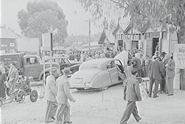 Negative - Bendigo Show 1954 - Car Display, Allan Doney, 1950 -1970