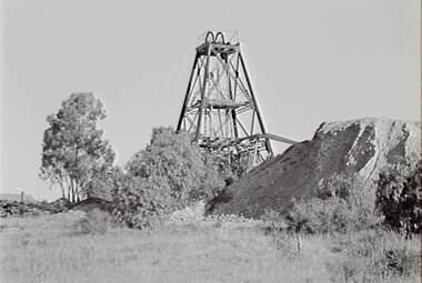 Negative - Happy Valley Bendigo - Poppet Head - Mullock Heaps, Allan Doney, 1950 -1970