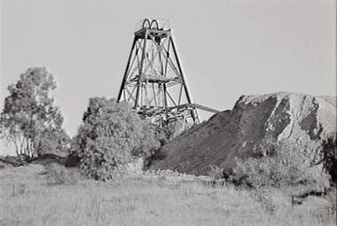 Negative - Happy Valley Bendigo - Poppet Head - Mullock Heaps, Allan Doney, 1950 -1970