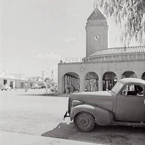 Negative - Pyramid Hill - Street - Businesses - Clock Tower, Allan Doney, 1950 -1970