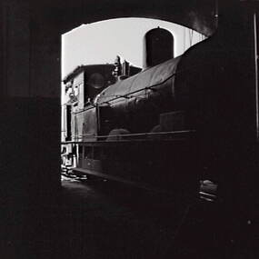 Negative - Railway Workshop - Engine, Allan Doney, 1950 -1970