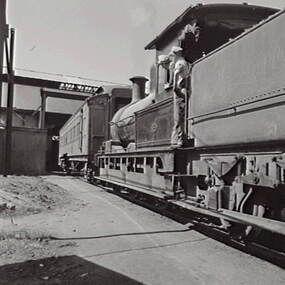 Negative - Railway Workshop - Engine, Allan Doney, 1950 -1970