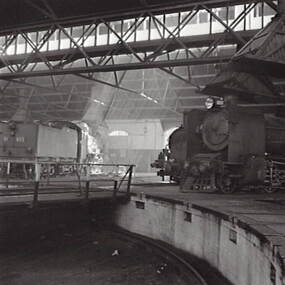 Negative - Railway Workshop - Engines - Turntable, Allan Doney, 1950 -1970