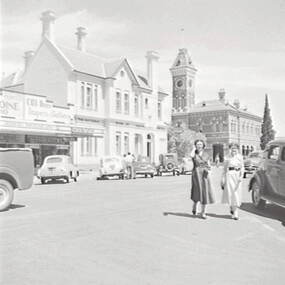 Negative - Shepparton - Street - Bank of Australasia - Town Hall, Allan Doney, 1950 -1970