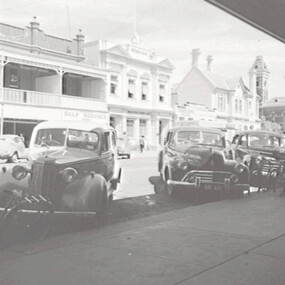 Negative - Shepparton - Street - Bank of Australasia - Town Hall, Allan Doney, 1950 -1970