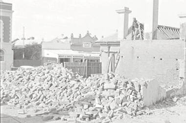 Negative - Maldon - Street - Building - Ruins - Boot and Shoe Warehouse, Allan Doney, 1950 -1970
