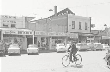 Negative - Hargreaves Street Bendigo - Gittin's Butcher - Furniture, Allan Doney, 1950 -1970
