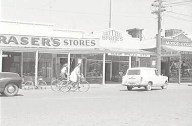 Negative - Hargreaves Street Bendigo - Fraser’s Stores - Motor Cycles, Allan Doney, 1950 -1970