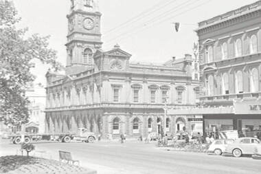 Negative - Ballarat - Sturt Street - Myer - Town Hall, Allan Doney, 1950 -1970