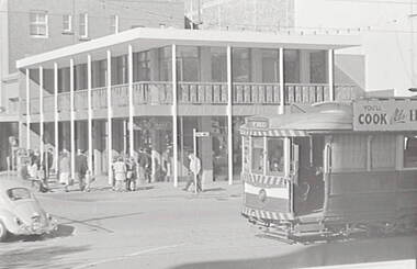 Negative - Iron Lacework - ANZ - Bendigo - Tram, Allan Doney, 1950 -1970