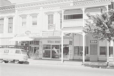 Negative - Iron Lacework - McCrae Street Bendigo - Businesses - Gibson’s Newsagency, Allan Doney, 1950 -1970