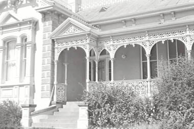 Negative - Iron Lacework - Verandah - House - Roof Apex, Allan Doney, 1950 -1970