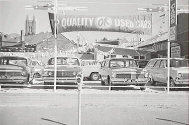Negative - Car Yard - Church, Allan Doney, 1950 -1970